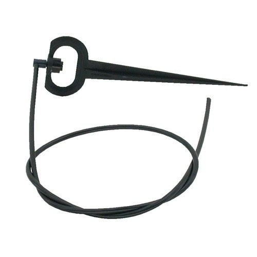 Spijker met huls en draad voor het bevestigen van planten in de tuin. Gemaakt van duurzaam zwart kunststof. Geschikt voor gebruik in diverse tuin-toepassingen, waardoor planten stevig op hun plaats blijven. Het bevestigingsmechanisme zorgt voor een eenvoudige installatie. Ideaal voor zowel hobbytuinders als professionele tuinbouwers.