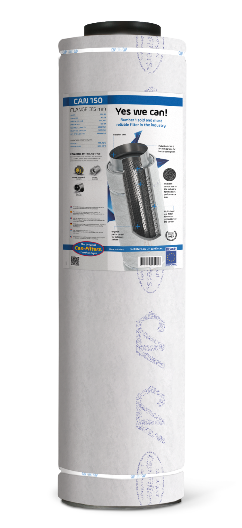 Aktivkohlefilter Can 150 voor ventilatiesystemen met een flens van 315 mm. Dit product is vervaardigd uit hoogwaardige materialen en heeft een actieve koolstoflaag voor optimale geur- en luchtverontreinigingsfiltering. Met een levensduur van 12 maanden biedt deze filter een efficiënte oplossing voor schone lucht in binnenruimtes. De maximale temperatuur is 60 °C. Dit product is ontworpen om duurzaam en milieuvriendelijk te zijn, met focus op een effectieve luchtkwaliteit.