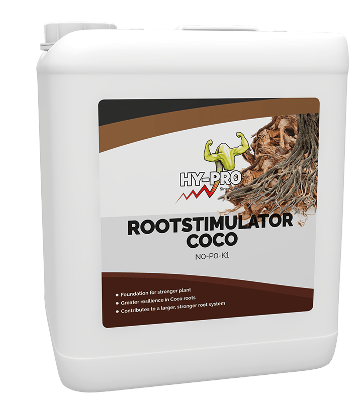 Wortelstimulator voor kokosplanten, aangeboden in een witte plastic container van 5 liter. Dit product bevordert de ontwikkeling van een sterker wortelstelsel, wat bijdraagt aan een gezondere plant. Geschikt voor gebruik in kokosmedium, ondersteunt het de veerkracht van wortels in deze omgeving. Het bevat een uitgebalanceerde samenstelling, gericht op het verbeteren van de groei en stabiliteit van planten. Ideaal voor tuinliefhebbers die zich richten op duurzame kweekmethoden.