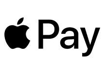 Apple Pay-Logo mit dem Apple-Symbol, gefolgt von dem Wort Pay in fetten, schwarzen Buchstaben auf weißem Hintergrund.