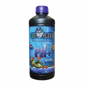 PH+ supplement van Biogreen, geschikt voor gebruik in vijvers en aquaria. De verpakking bevat 1 liter en is ontworpen om de pH-waarde van het water te verhogen. Dit product is ideaal voor zowel zoet- als zoutwateromgevingen. De fles heeft een stevige constructie met een schroefdop in paarse kleur. Biogreen staat bekend om zijn premium kwaliteit en milieuvriendelijke benadering. Geschikt voor hobbyisten en professionals die de waterkwaliteit willen optimaliseren.