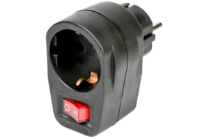 Steckdose + schalter schwarz