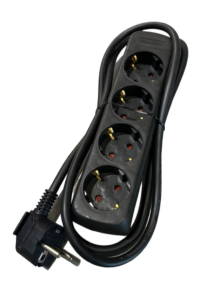 Steckdosenleiste, 4-fach, 1,5 m, schwarz