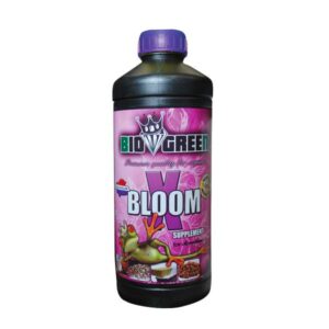 Biogreen X Bloom is een voedingssupplement voor planten, verpakt in een plastic fles van 1 liter. De fles heeft een herkenbare lichtroze en zwarte kleur met een opvallend label. Dit product is ontworpen om de bloei van planten te bevorderen en is geschikt voor gebruik in de biokweek. De inhoud bevat hoogwaardige ingrediënten die bijdragen aan de groei en ontwikkeling van planten. Het supplement is milieuvriendelijk en past in duurzame tuinbouwtoepassingen.