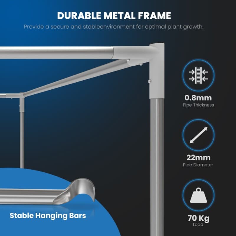 Robuust metalen frame voor OCR Pro 90, 90x90x180 cm, stabiel en duurzaam.