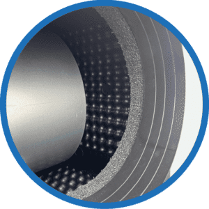 Industrierolle mit Isolationsmaterial für Wärme- und Schalldämmung.