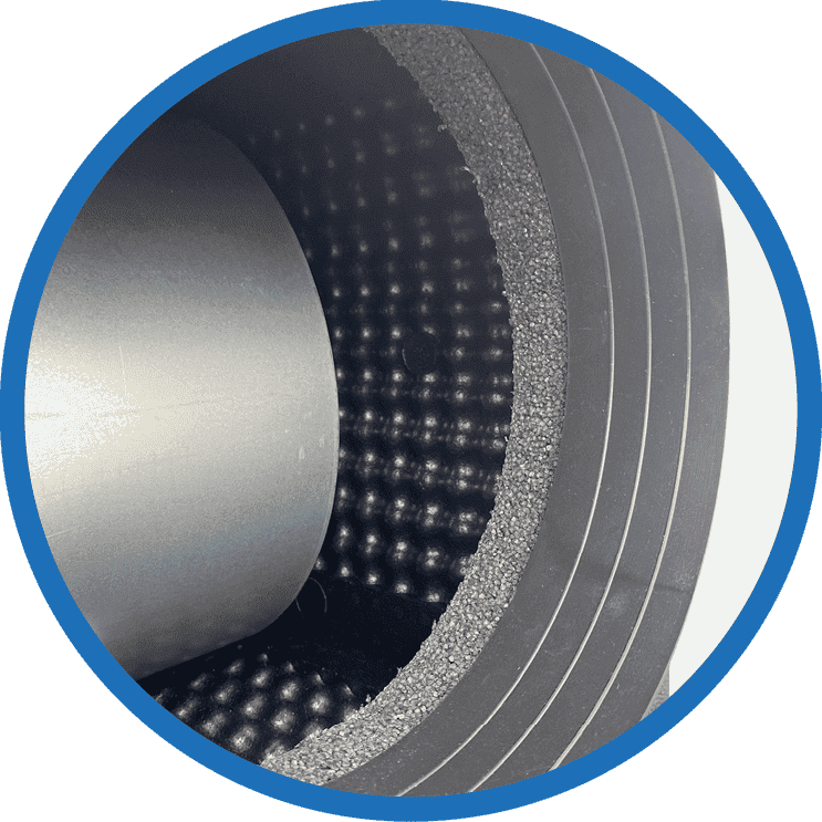 Industrierolle mit Isolationsmaterial für Wärme- und Schalldämmung.