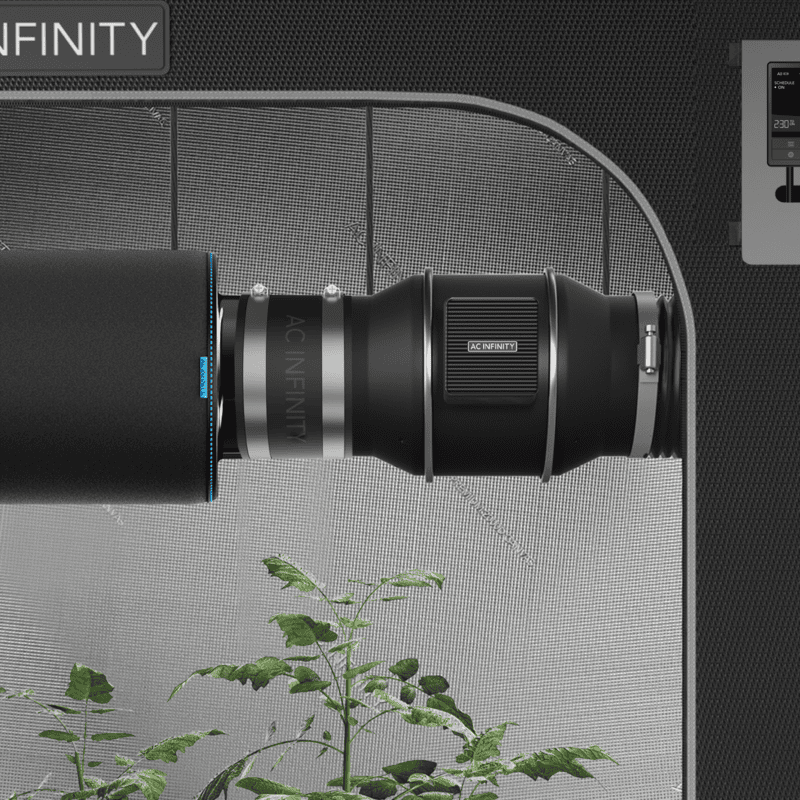 Geluiddempende klem van 150 mm voor AC Infinity ventilatoren voor stillere werking.