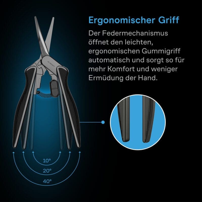 Ergonomische schaar voor comfortabel knippen.