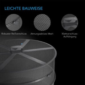 Innovatief luchtbevochtiger met robuuste sluiting en ademend mesh voor optimale luchtkwaliteit.
